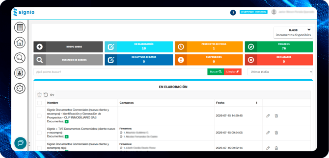 dashboard signio