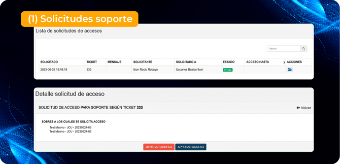 solicitud de soporte